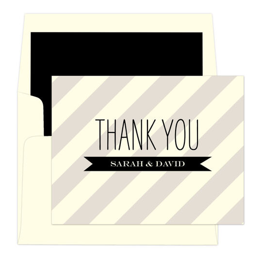 Striped Thank You Folded Note Cards